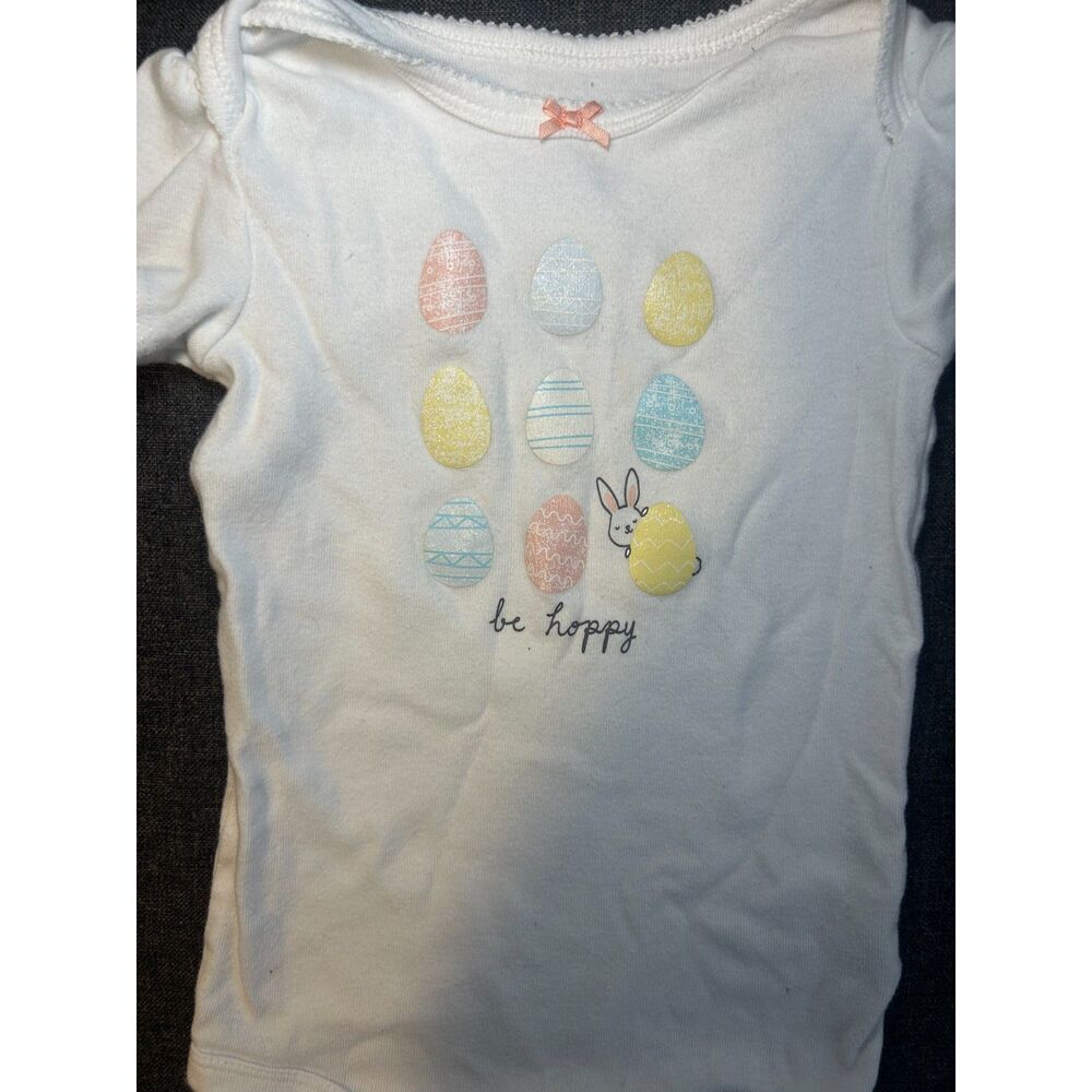 Carter's Baby Girl 18 Months Bundle Easter Bunny Long Sleeve Top & Egg Bodysuit - Picture 6 of 9